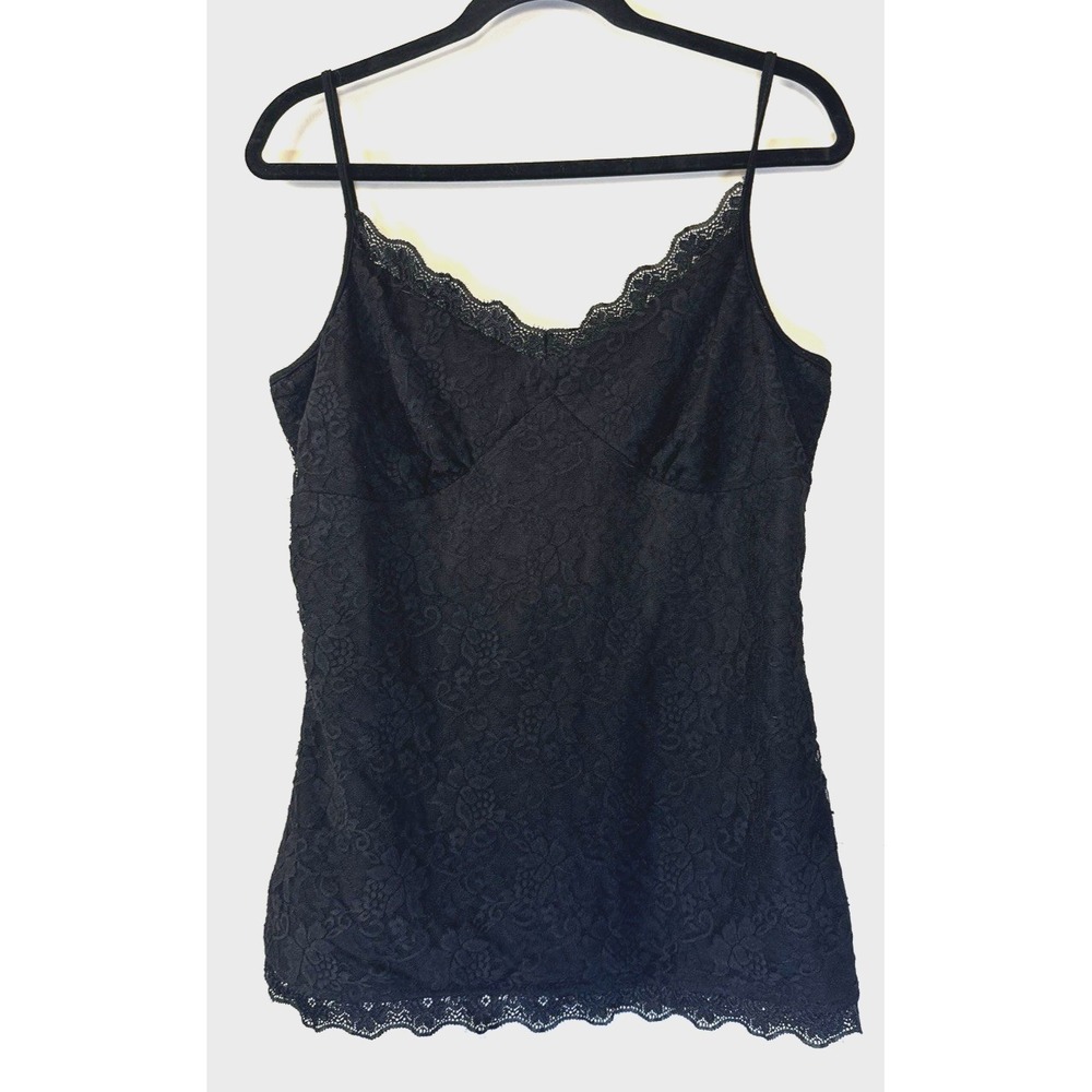 Whimsigoth Babydoll All Over Lace Floral Tank Top Large Mesh Dark Fairy Grunge